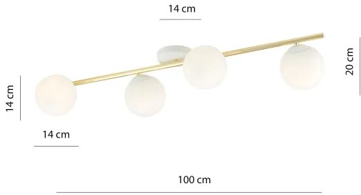 Stropné svietidlo SPLENDI 4xE14/10W/230V biela/zlatá