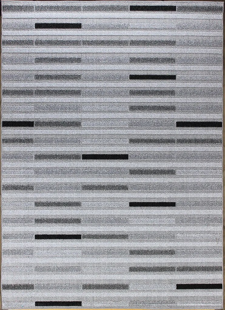 Koberec Lagos 1053 GREY – sivý obdĺžnik s dekoratívnym vzorom Rozmer: 80x150 cm