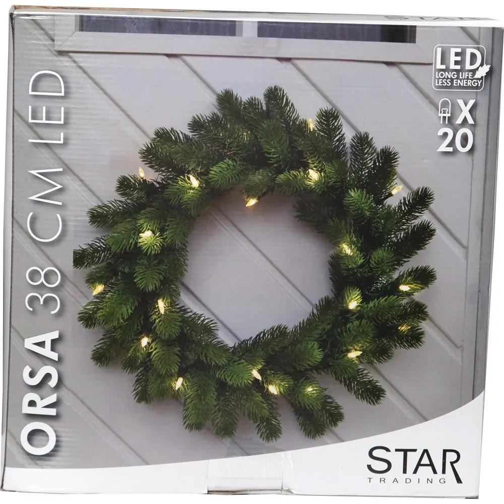 Star trading Vonkajší LED veniec ORSA, ca. 50 cm, 20x LED
