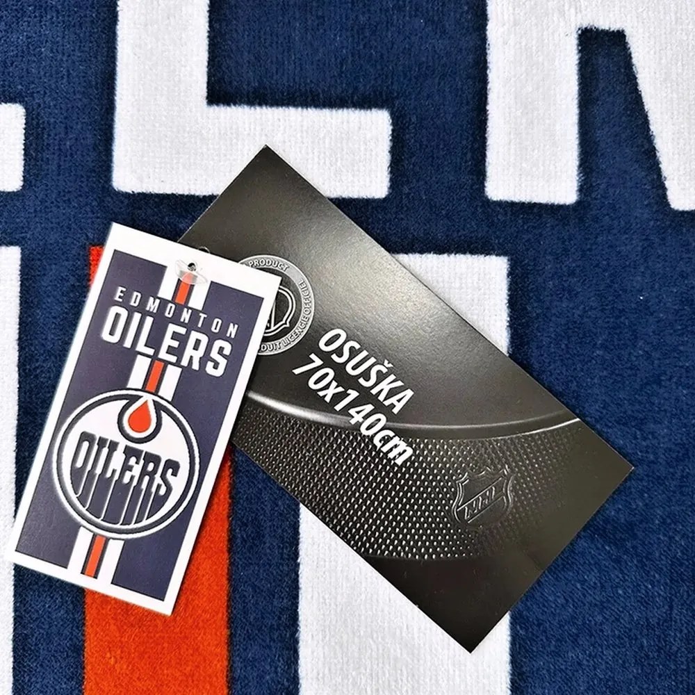 Bavlnená osuška NHL Edmonton Oilers - kolekcia Prestige - 100% bavlna, gramáž 350 g/m², rozmer 70x140 cm