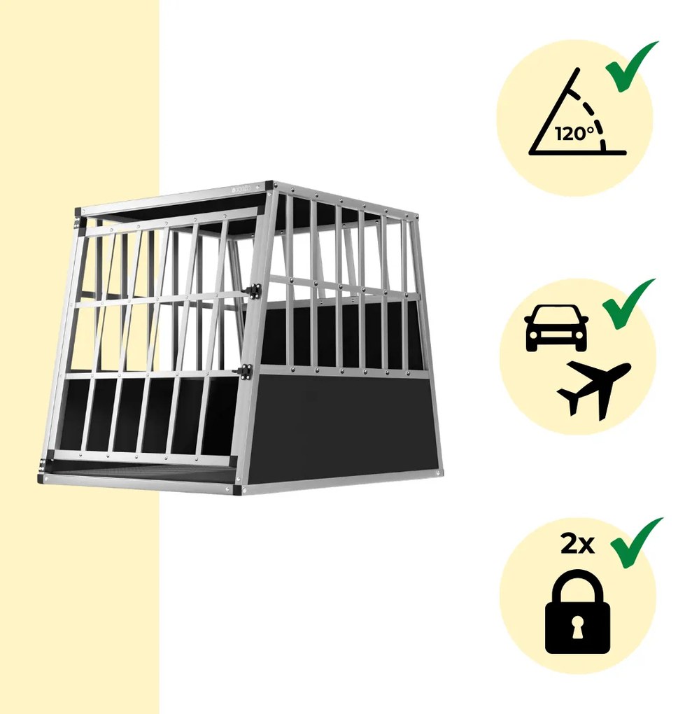 Prepravka pre psa BRUNO, 66x90x72cm, strieborná/čierna Jurhan