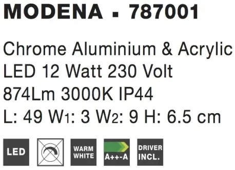 LED nástenné svietidlo Modena 3