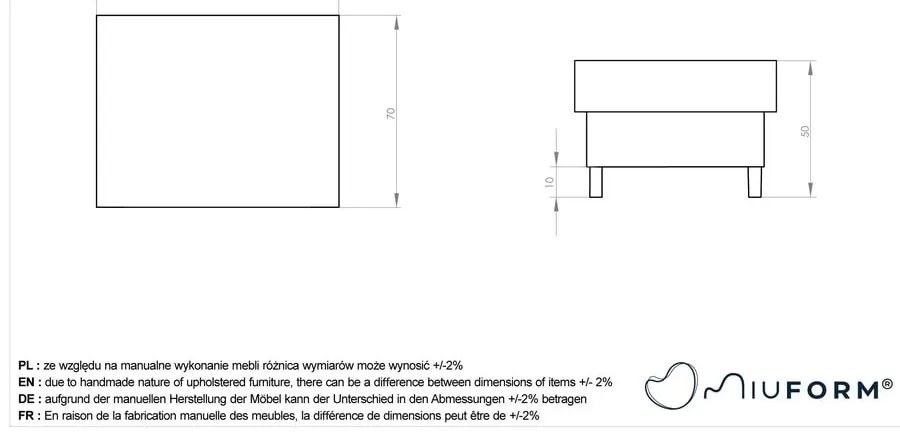 Svetlohnedá podnožka Simon – Miuform