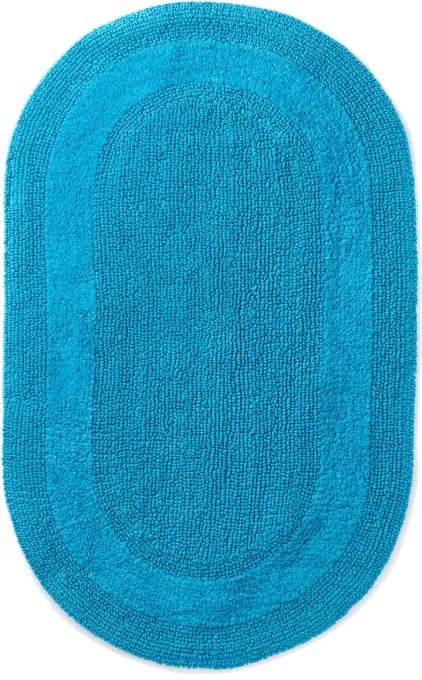 Kúpeľňový koberček Javo Cotton svetlotyrkysový ovál