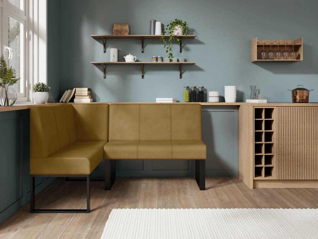 Rohová lavica Bernio 130x170 (horčicová) (L). Akcia -20%. Vlastná spoľahlivá doprava až k Vám domov. 1129869
