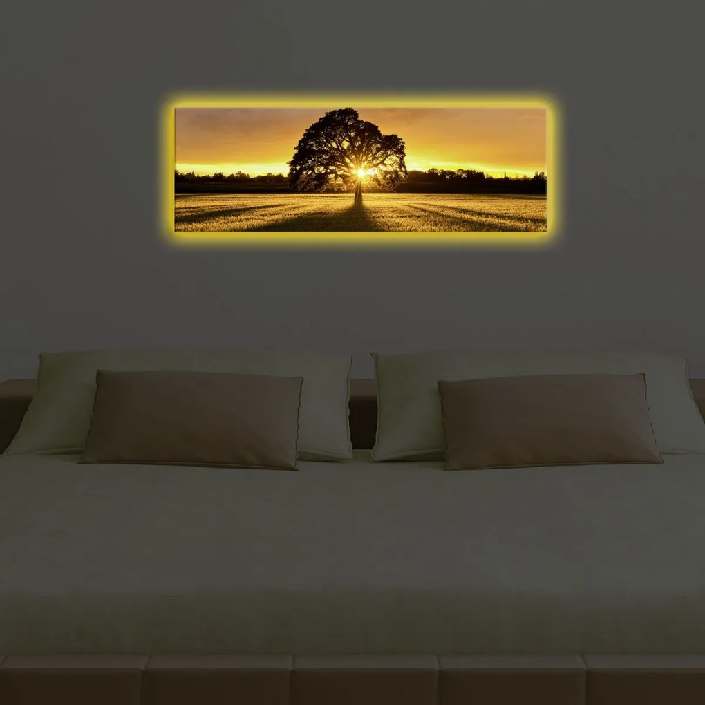 Obraz s led osvetlením Ledda Strom 90x30 cm