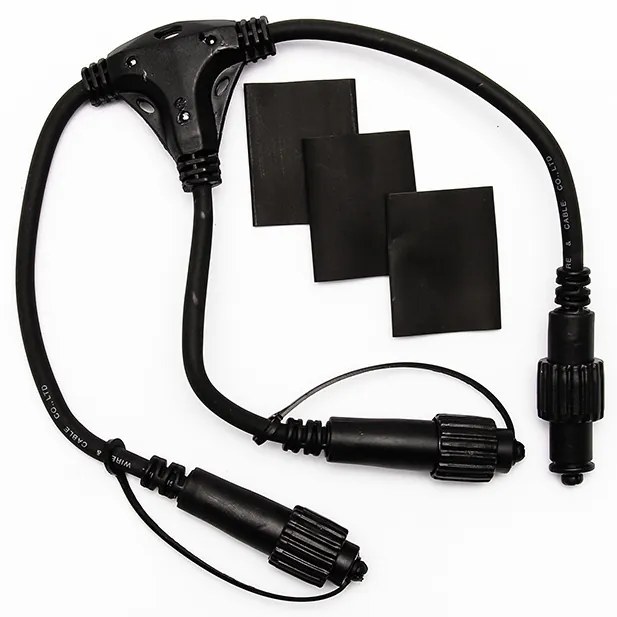 DECOLED Sada LED svetiel pre vianočné stromčeky 12-14 m vysoké, teplá biela s bleskom, dekory DZX1EFD05W