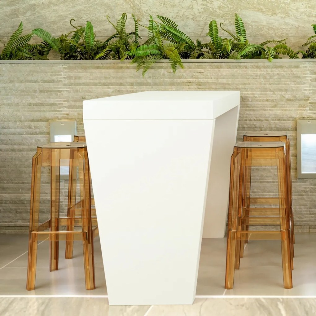 Plastová barová stolička FOX - Hnedá transparent