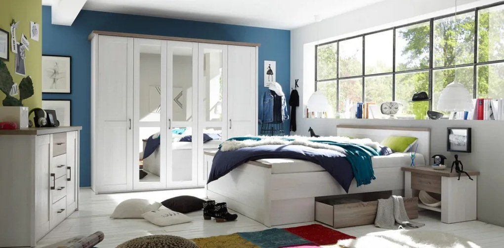 Posteľ Luca 160x200 cm, bielená pínia