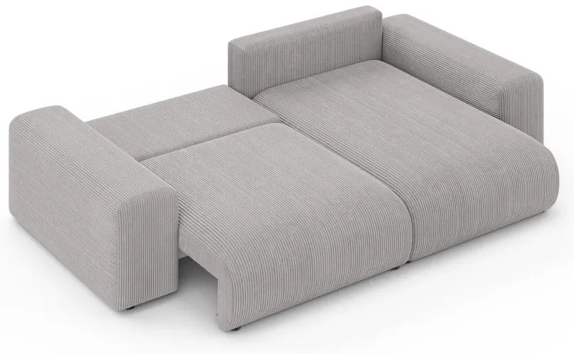 Svetlosivá menčestrová rozkladacia rohová pohovka s úložným priestorom (variabilný roh) Luma – Ropez