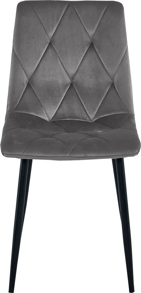 AKCIA Tmavosivá zamatová jedálenská stolička LIBRA s čiernymi nohami II. akosť
