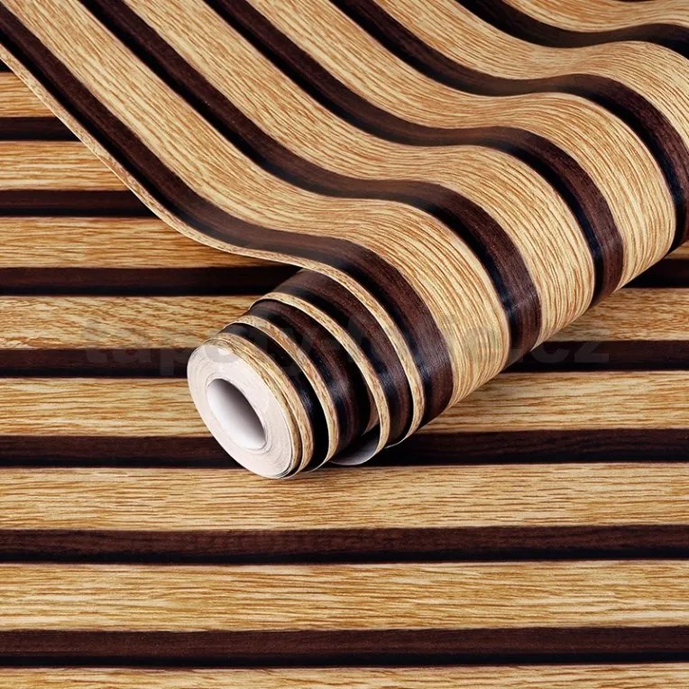 Samolepiace tapety 45 cm x 10 m IMPOL TRADE 9604 3D lamely dub na hnedom podklade Samolepiace tapety