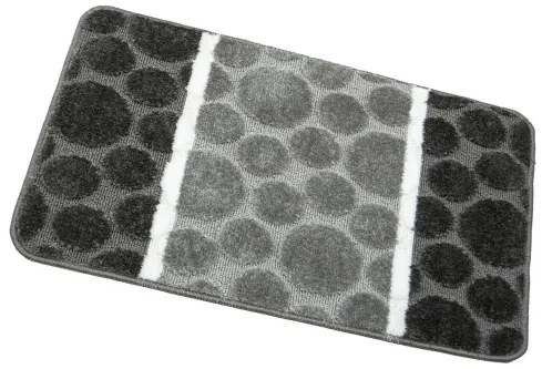 Sada kúpeľňových koberčekov SIENA sivá, pruhy / bodky