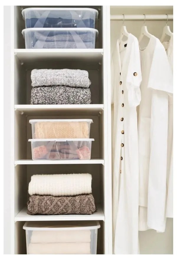 Plastový úložný box s vekom 19 l Lona - Rotho