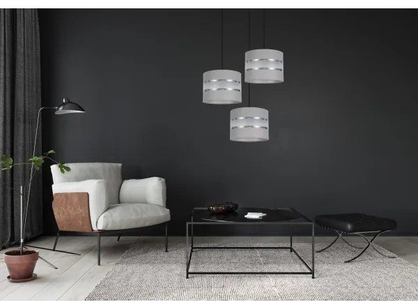 Luster na lanku CORAL 3xE27/60W/230V šedá