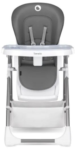 Lionelo - Detská jedálenská stolička LINN PLUS biela/šedá