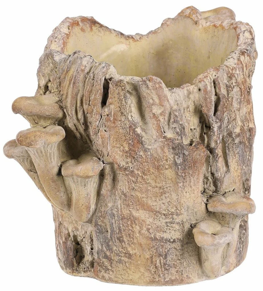 Obal betónový - peň s hríbami, 20 x 18 x 18 cm, 20 cm