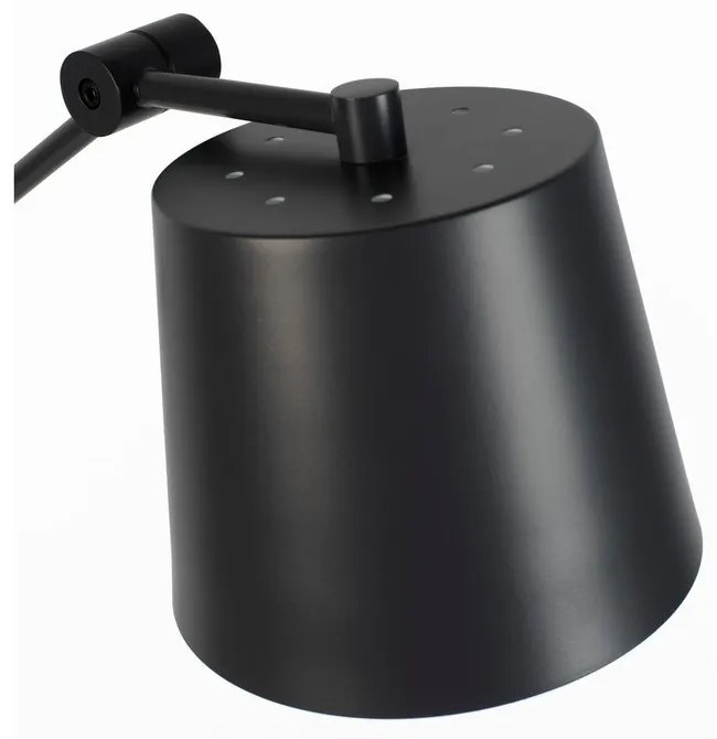 Čierna stojacia lampa s kovovým tienidlom (výška 135 cm) Hajo – White Label