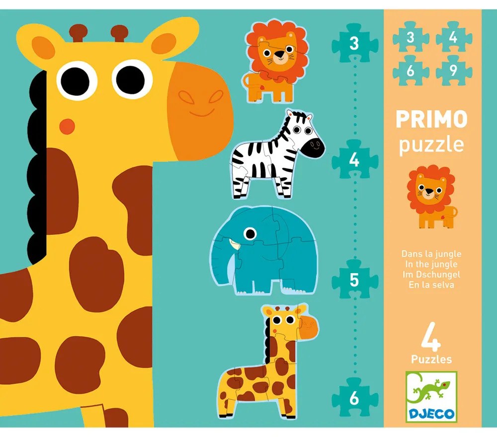 Súprava 4 puzzlí – Žirafa a spol.