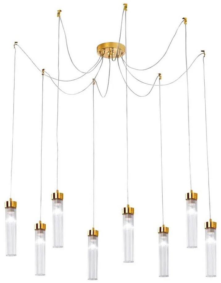 Kolarz 6009.30830 - Luster na lanku RAGGIO 8xE14/25W/230V pavúk 24K zlatý
