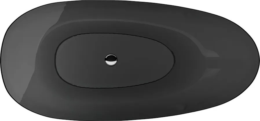 Besco Voľne stojaca vaňa zo syntetickej živice Xara 160 Carbon Grey BESCO-Typ výpuste: Click-Clack štandard, chróm