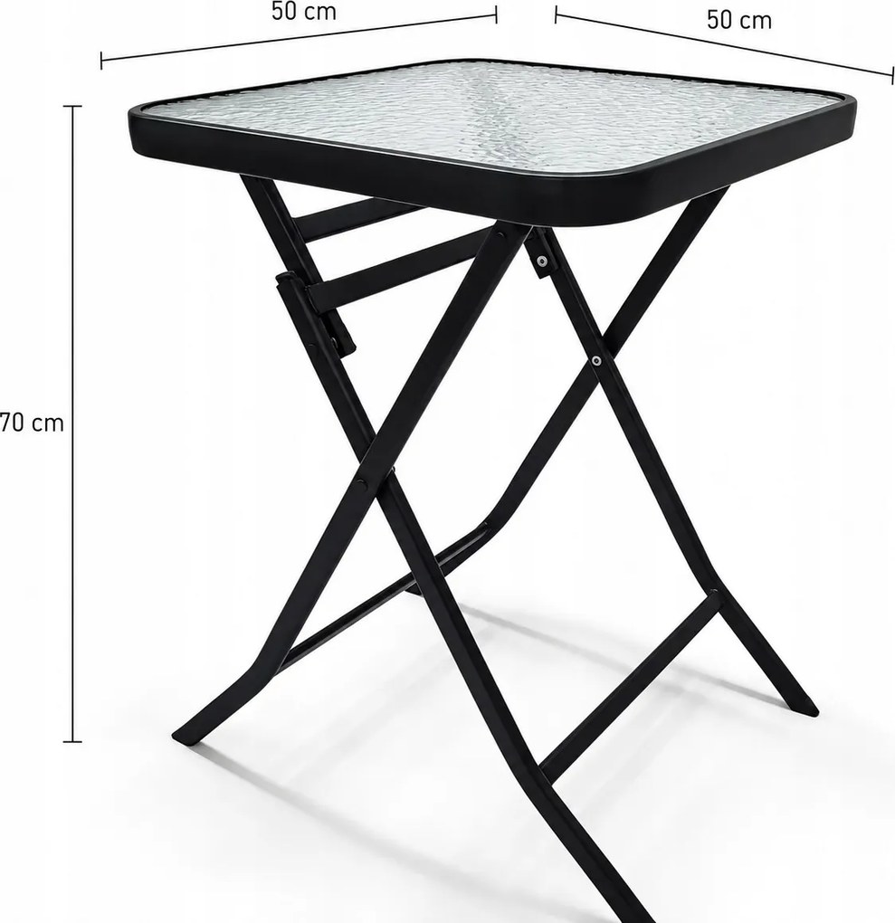 Balkónový set nábytku – stolík 50x50 cm + 2 stoličky