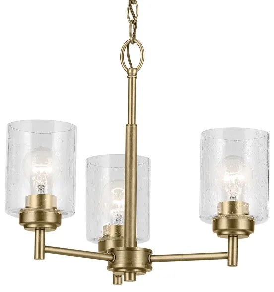 Kichler KL-WINSLOW3-NBR - Luster na reťazi WINSLOW 3xE27/60W/230V mosadz