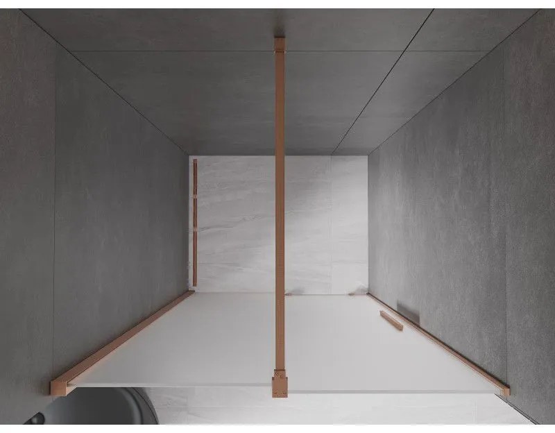 Mexen Velar, posuvné sprchové dvere do otvoru 100 cm, 8mm sklo námraza, medená matná, 871-100-000-31-65