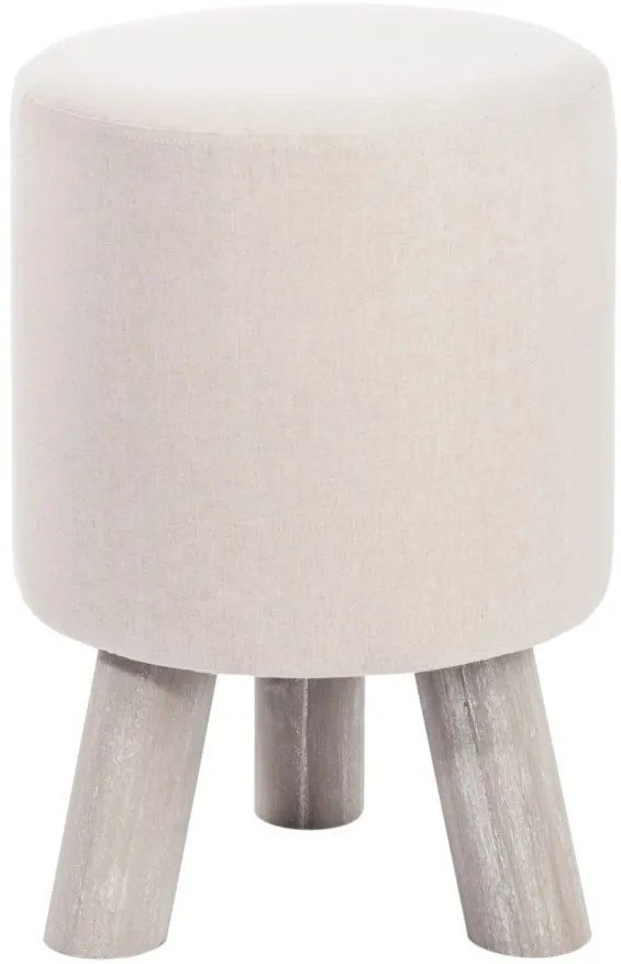 Drevená stolička s béžovým textilným sedákom - Ø 30 * 44 cm