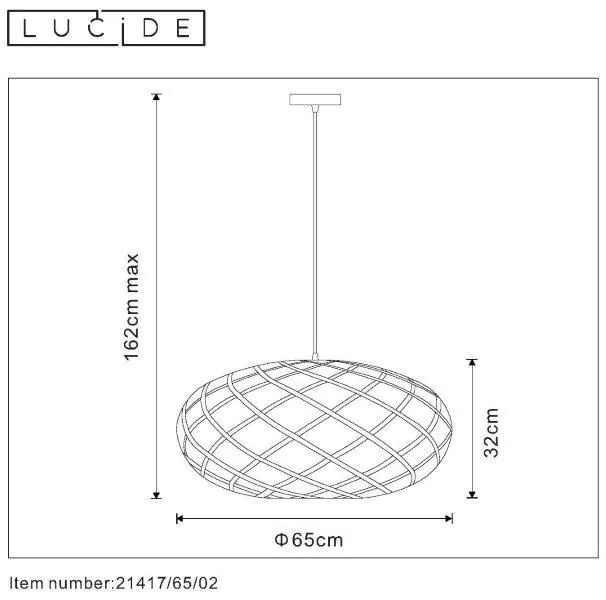 LUCIDE 21417/65/02 WOLFRAM závesné svietidlo E27 Ø 65cm zlatá