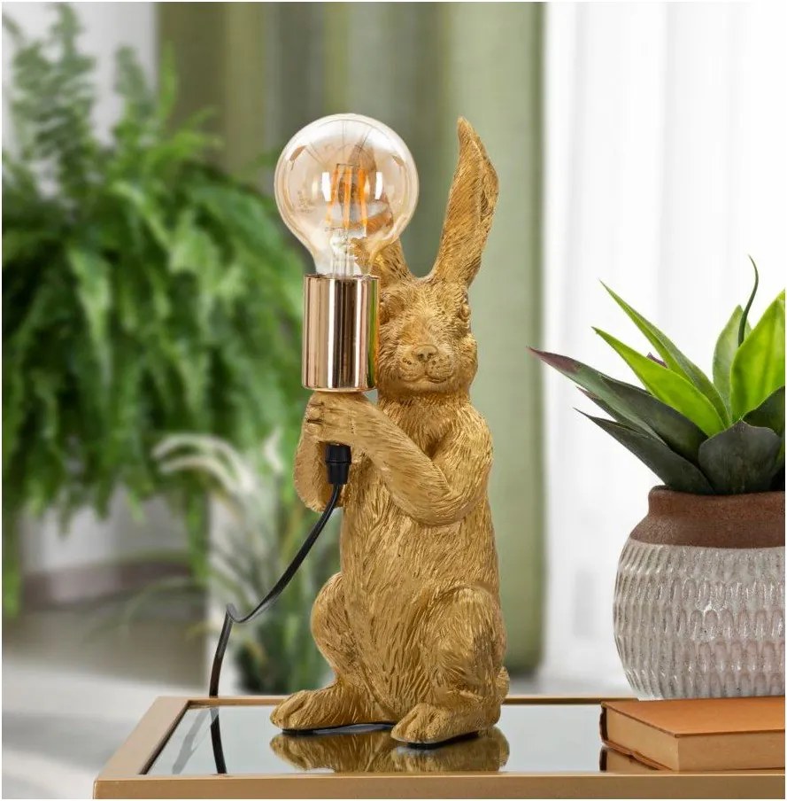 Stolová lampa v zlatej farbe (výška 35,5 cm) Rubbit – Mauro Ferretti