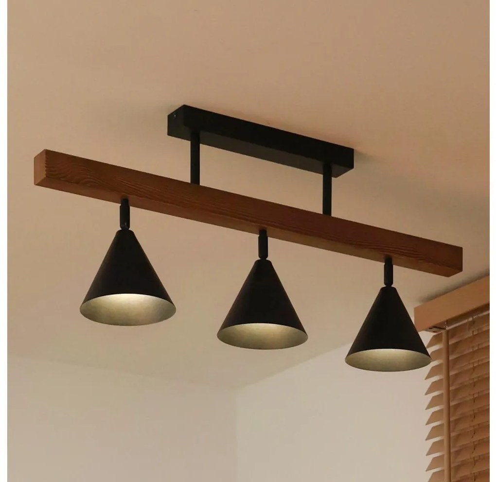 Duolla - Prisadený luster IRONLINE 3xG9/3W/230V borovica dub/čierna