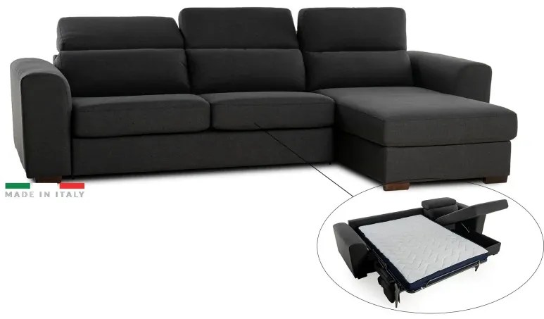 Rohová sedacia súpravana každodenné spanie FELYNE br. FELYNE s rozkladom, pravá, 140, tm. šedá (jazz 22 graphite)