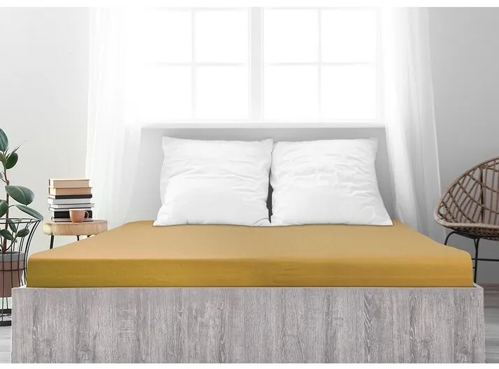 4Home jersey prestieradlo Ideál horčicová, 100 x 200 cm