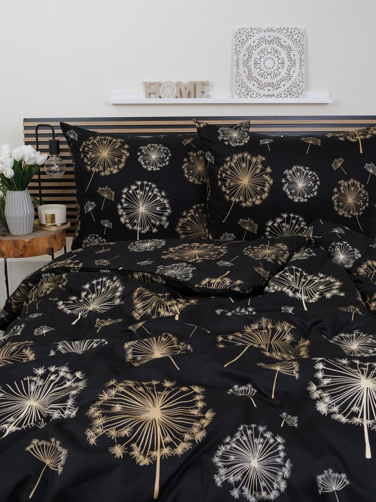 Francúzske saténové obliečky - Púpavy čierne