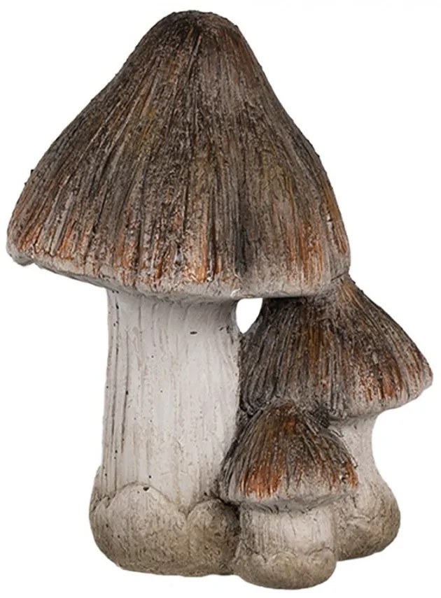 Béžovo-hnědá keramická dekorace houby Mushroom - 10*8*13 cm