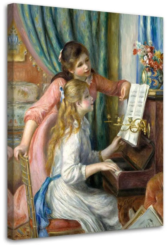 Obraz na plátně Dívka u klavíru - A.Renoir, - 80x120 cm