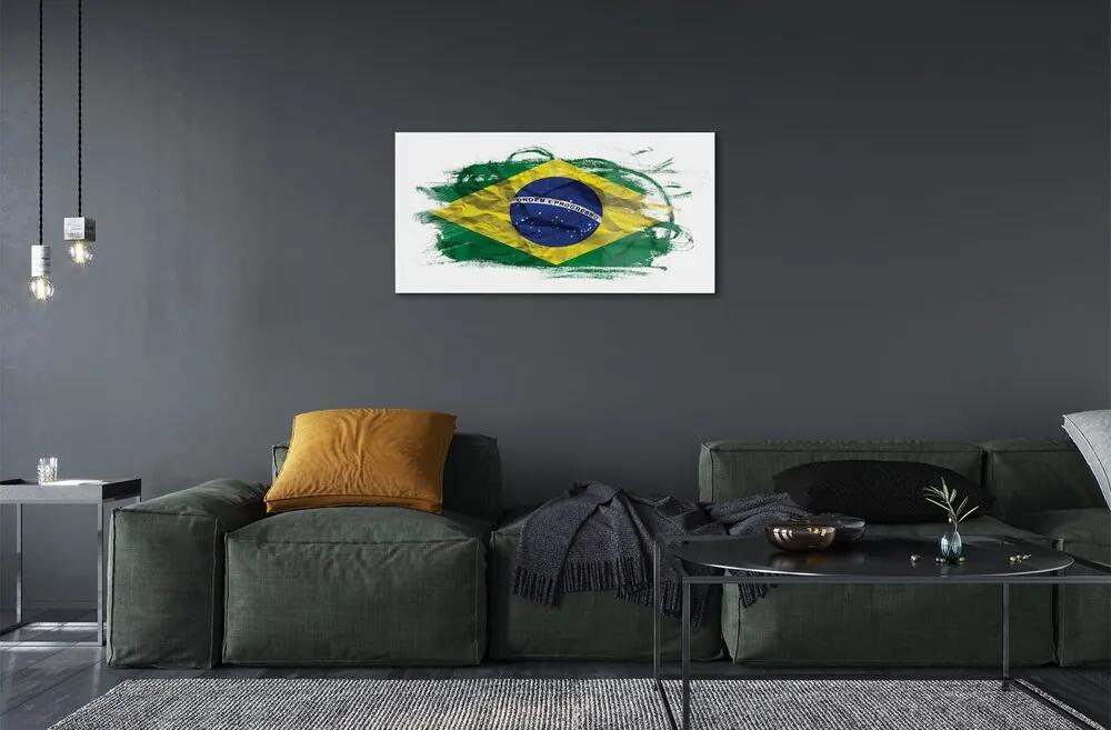 Sklenený obraz vlajka Brazílie 100x50 cm