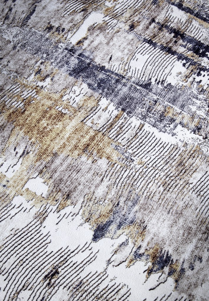 ELLE Decoration, Kusový koberec Imagination New 106037 Anthracite/Gold z kolekcie Elle, 120x160, šedá, obývacia izba