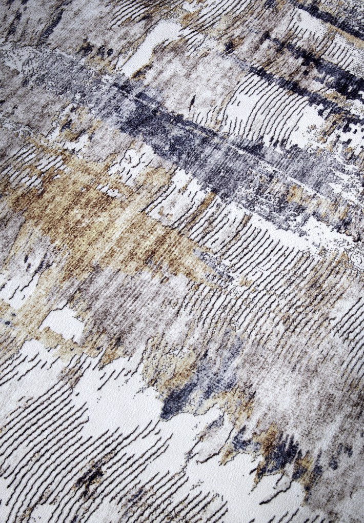 ELLE Decoration, Kusový koberec Imagination New 106037 Anthracite/Gold z kolekcie Elle, 200x290, šedá, obývacia izba