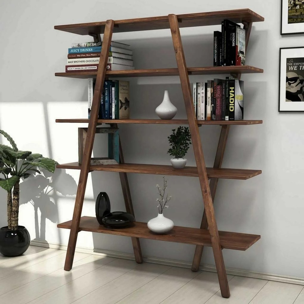 Farba prírodného dreva Drevená knižnica Perla HANAH HOME