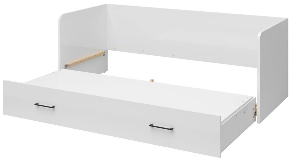 Jednolôžková rozkladacia posteľ 80 cm BRW Tetrix 13 (lesk biely) (s úl. priestorom). Akcia -35%. Vlastná spoľahlivá doprava až k Vám domov. 1098494
