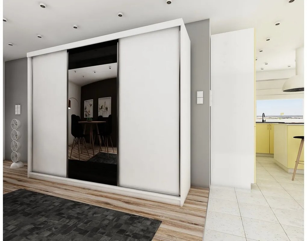 Posuvná skriňa TALIA 33, 250x200x62 + nadstavec, 250x45x62, biela