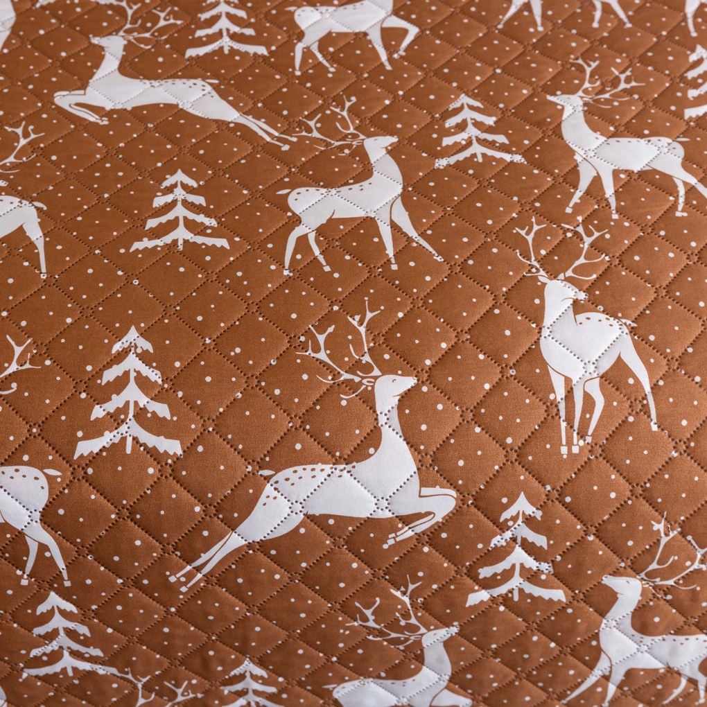 Prehoz na posteľ WHITE DEER hnedý Rozmer: 220 x 240 cm