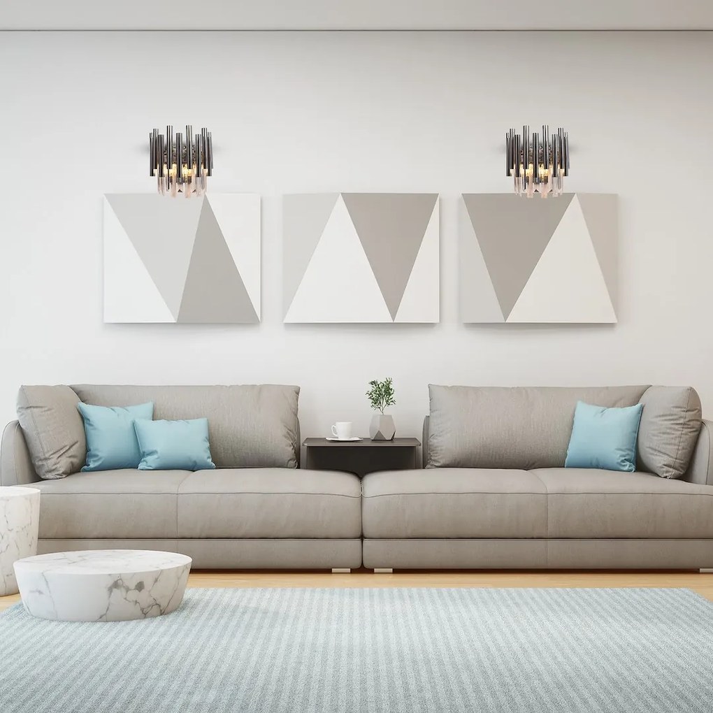 Nástenné svietidlo Madison, 1x krištáľové/chrómové kovové tienidlo