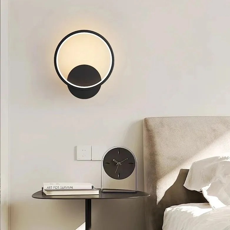 Toolight Toolight, LED nástenné svietidlo 20cm, 10W, 3000K, LHJ081-W, čierna matná, OSW-50060