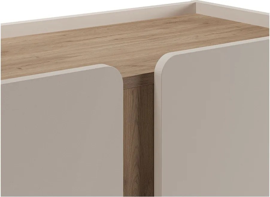 Skrinka v dekore duba v krémovo-prírodnej farbe 90x120x40 cm Lucile – Marckeric