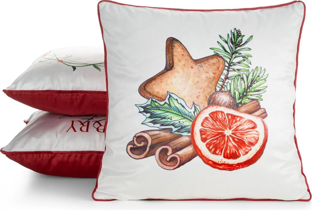 VIANOČNÁ DEKORAČNÁ OBLIEČKA NA VANKÚŠ COZY7 45X45 CM VZOROVANÁ
