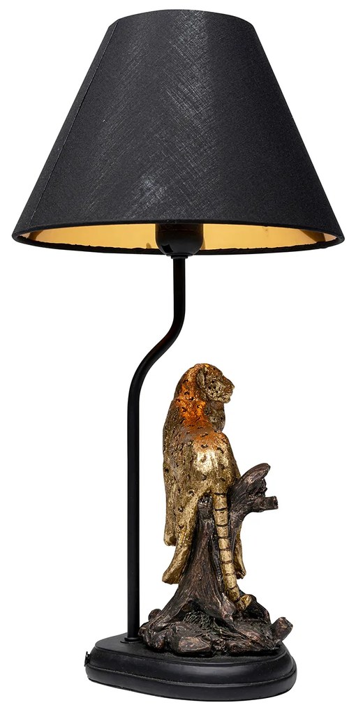 Relax Leopard stolová lampa čierna