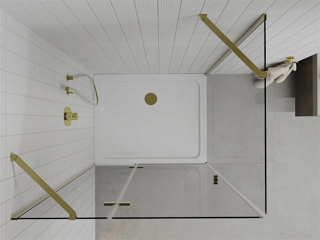 Mexen Roma, sprchovací kút 110 (dvere) x 100 (stena) cm, 6mm číre sklo, chrómový profil + slim sprchová vanička 5cm, 854-110-100-50-00-4010